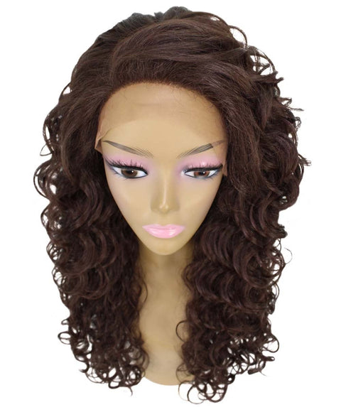 Mariah Medium Brown Curly Lace Front Wig