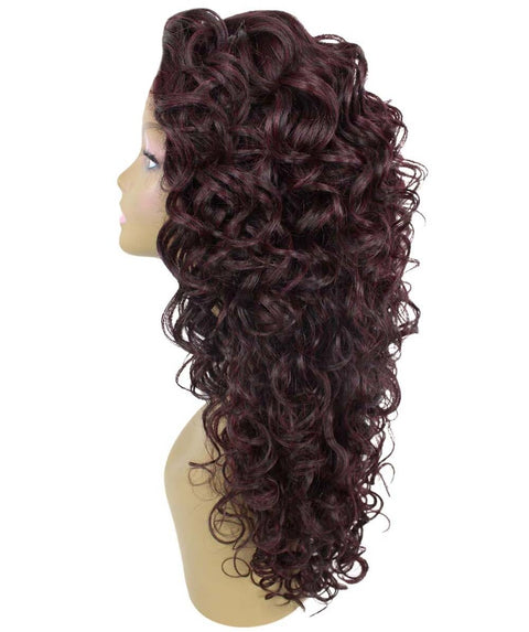 Mariah Deep Red and Black Blend Curly Lace Front Wig