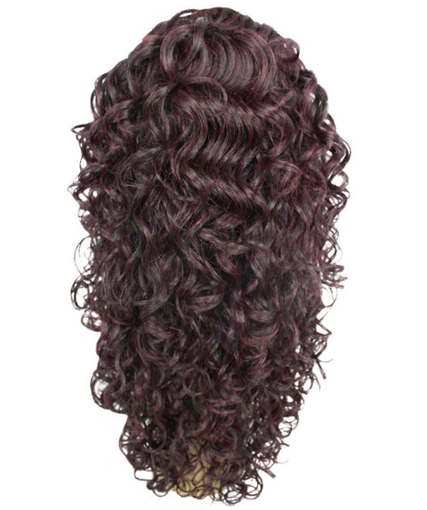 Mariah Deep Red and Black Blend Curly Lace Front Wig
