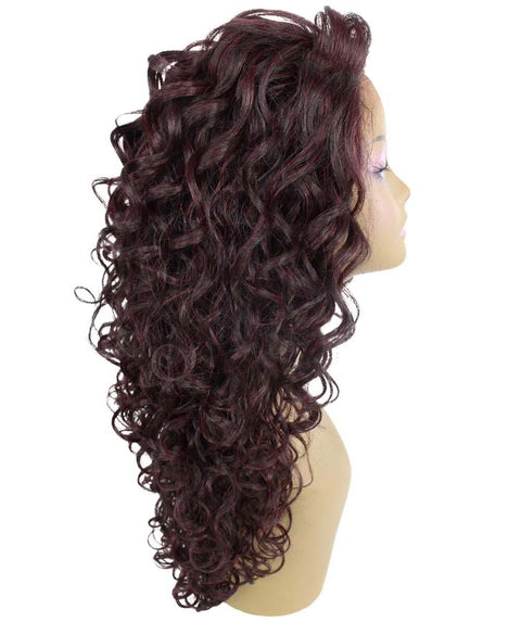 Mariah Deep Red and Black Blend Curly Lace Front Wig