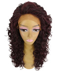 Mariah Deep Red and Black Blend Curly Lace Front Wig