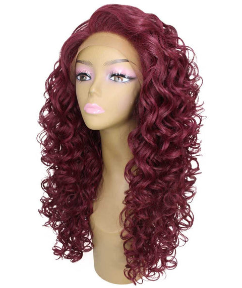 Mariah Deep Red Curly Lace Front Wig