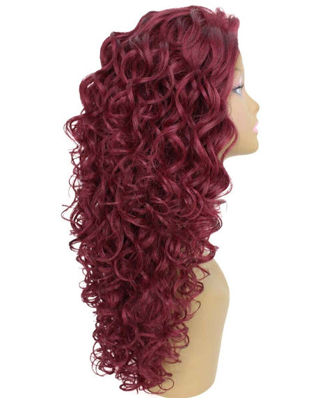 Mariah Deep Red Curly Lace Front Wig