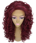 Mariah Deep Red Curly Lace Front Wig