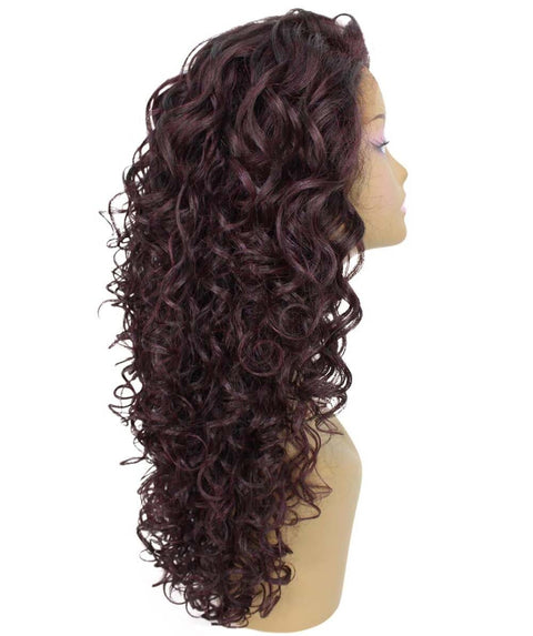 Mariah Medium Red and Black Blend Curly Lace Front Wig