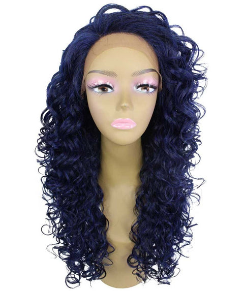 Mariah Blue and Black Blend Curly Lace Front Wig