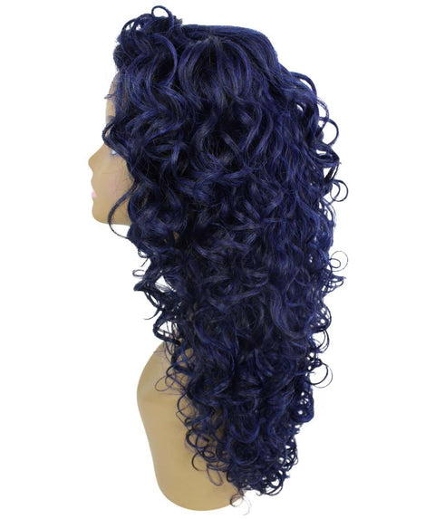 Mariah Blue and Black Blend Curly Lace Front Wig