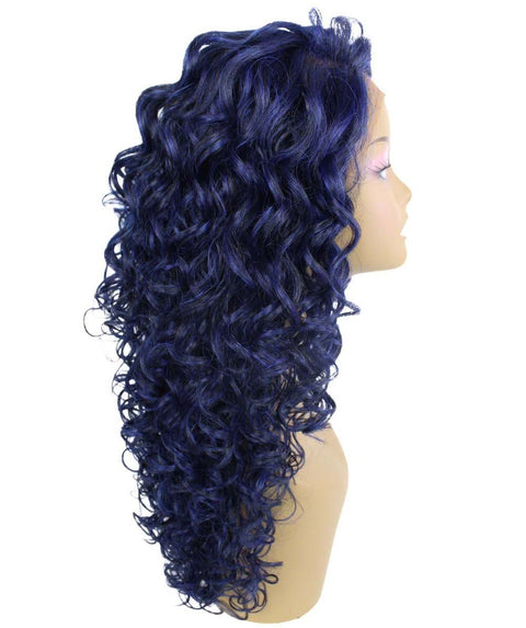 Mariah Blue and Black Blend Curly Lace Front Wig