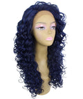 Mariah Blue and Black Blend Curly Lace Front Wig