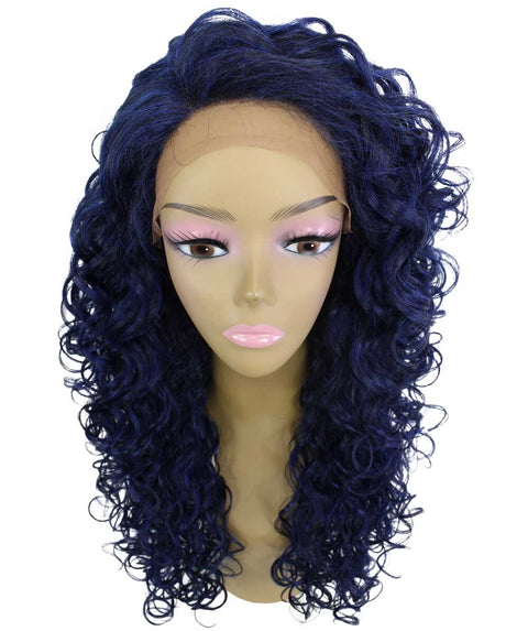 Mariah Blue and Black Blend Curly Lace Front Wig