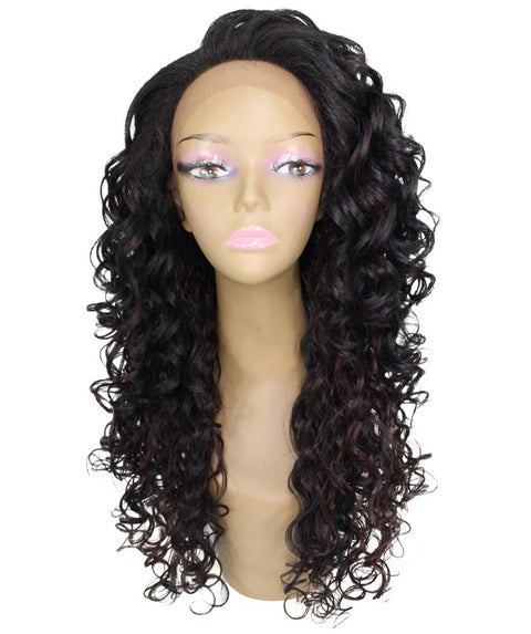 Mariah Black with Aubum Curly Lace Front Wig