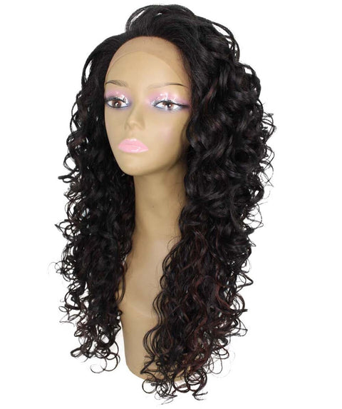 Mariah Black with Aubum Curly Lace Front Wig