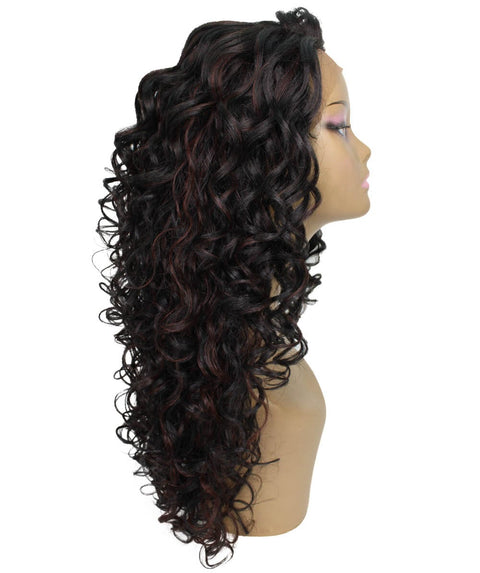 Mariah Black with Aubum Curly Lace Front Wig
