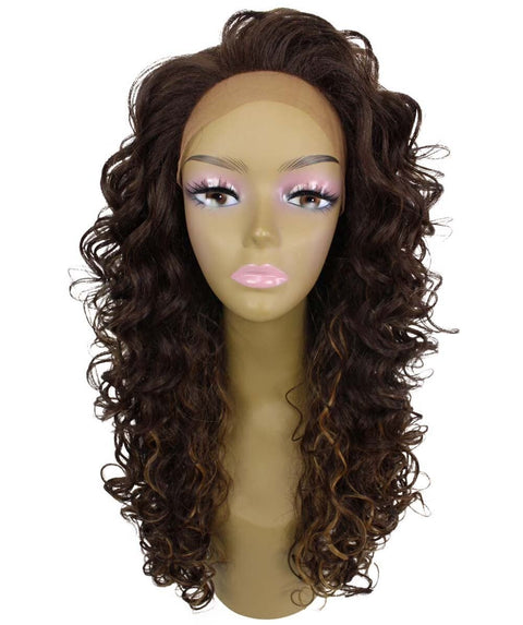 Mariah Brown with Golden Curly Lace Front Wig