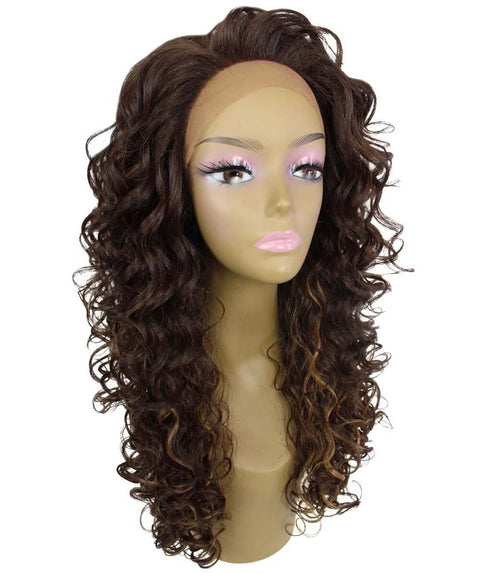 Mariah Brown with Golden Curly Lace Front Wig