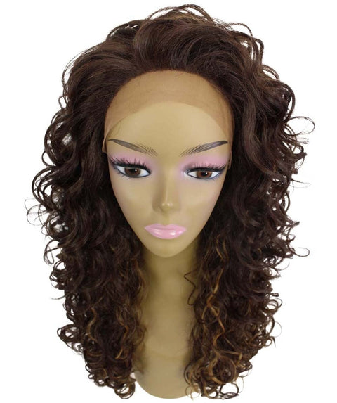 Mariah Brown with Golden Curly Lace Front Wig