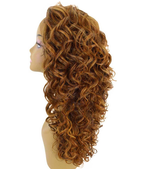 Mariah Light Brown Blend Curly Lace Front Wig