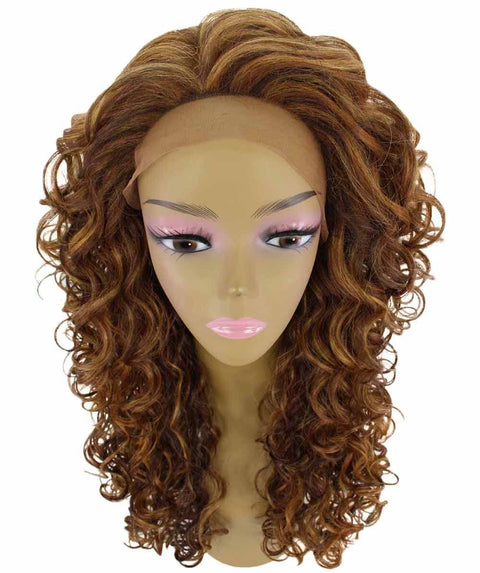 Mariah Light Brown Blend Curly Lace Front Wig