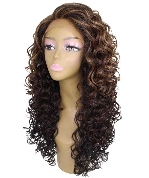Mariah Carmel Brown Blend Curly Lace Front Wig