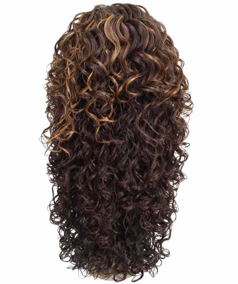 Mariah Carmel Brown Blend Curly Lace Front Wig