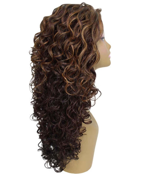 Mariah Carmel Brown Blend Curly Lace Front Wig
