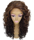 Mariah Carmel Brown Blend Curly Lace Front Wig