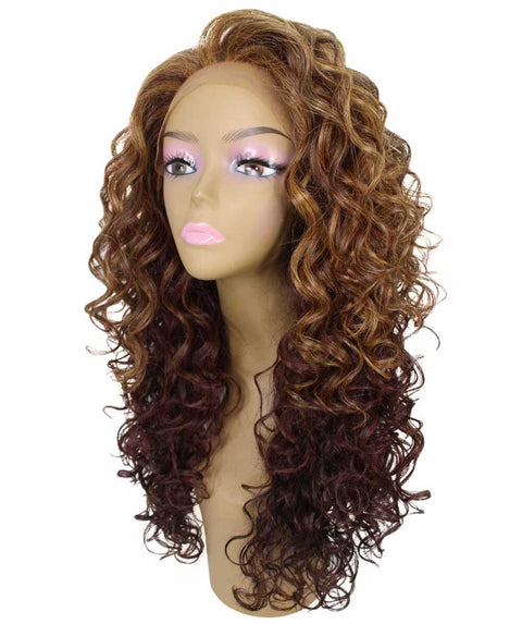 Mariah Copper Aubum Blend Curly Lace Front Wig