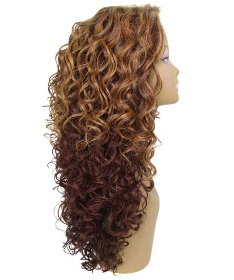 Mariah Copper Aubum Blend Curly Lace Front Wig
