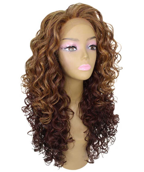 Mariah Copper Aubum Blend Curly Lace Front Wig