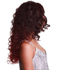 Mariah Deep Red Over Medium Red Curly Lace Front Wig