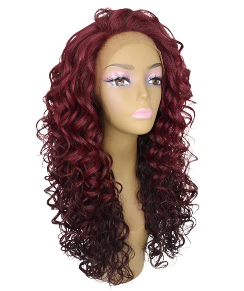 Mariah Medium Red Curly Lace Front Wig