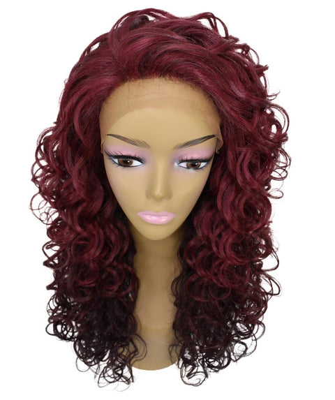 Mariah Medium Red Curly Lace Front Wig
