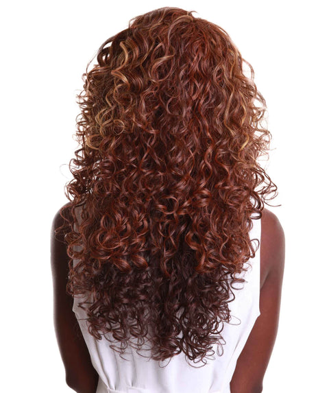 Mariah Aubum Brown Blend Curly Lace Front Wig