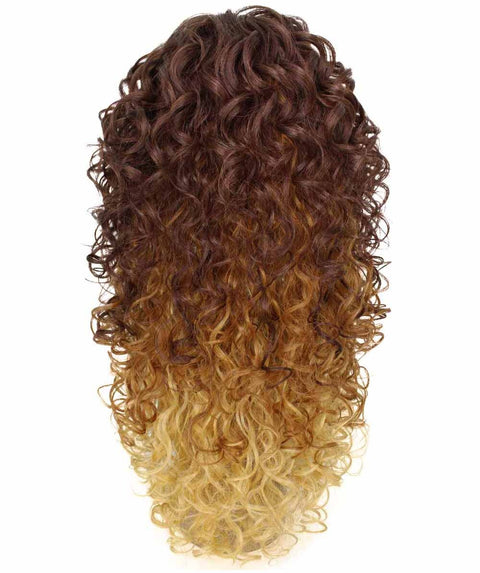 Mariah Medium Brown over Blonde Curly Lace Front Wig