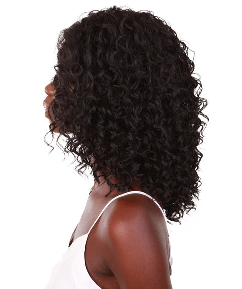 Ada Natural Black Curly Bob Lace Front Wig