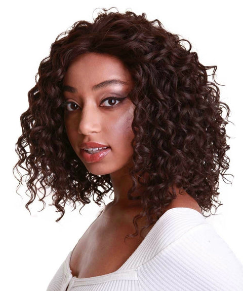 Ada Medium Brown Curly Bob Lace Front Wig