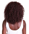 Ada Deep Red and Black Blend Curly Bob Lace Front Wig