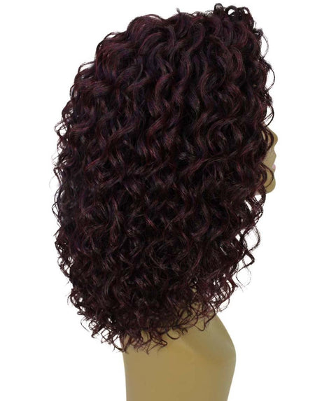 Ada Deep Red and Black Blend Curly Bob Lace Front Wig