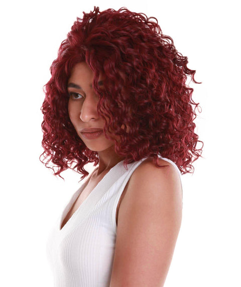 Ada Deep Red Curly Bob Lace Front Wig