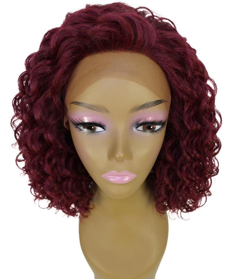 Ada Deep Red Curly Bob Lace Front Wig