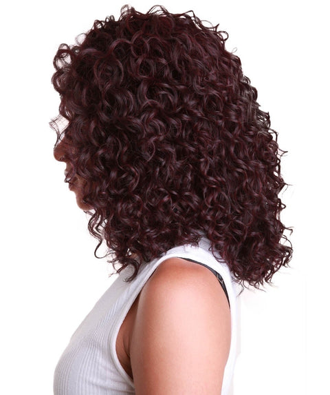 Ada Medium Red and Black Blend Curly Bob Lace Front Wig