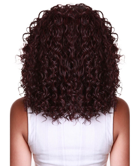 Ada Medium Red and Black Blend Curly Bob Lace Front Wig