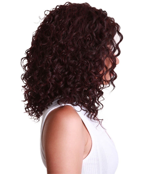 Ada Medium Red and Black Blend Curly Bob Lace Front Wig