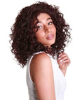 Ada Medium Red and Black Blend Curly Bob Lace Front Wig