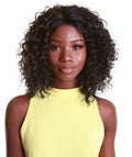 Ada Black with Caramel Curly Bob Lace Front Wig