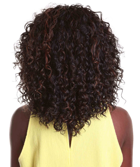 Ada Black with Caramel Curly Bob Lace Front Wig