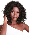 Ada Black with Aubum Curly Bob Lace Front Wig