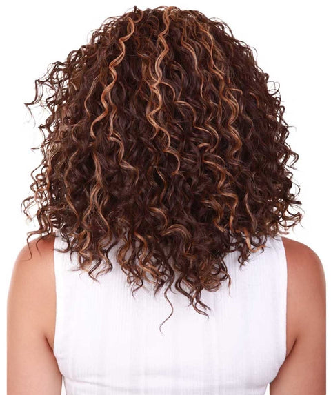 Ada Brown with Golden Curly Bob Lace Front Wig