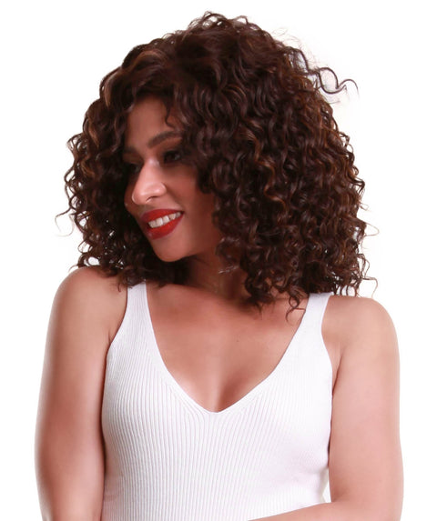 Ada Brown with Caramel Curly Bob Lace Front Wig