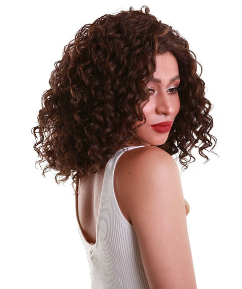 Ada Brown with Caramel Curly Bob Lace Front Wig